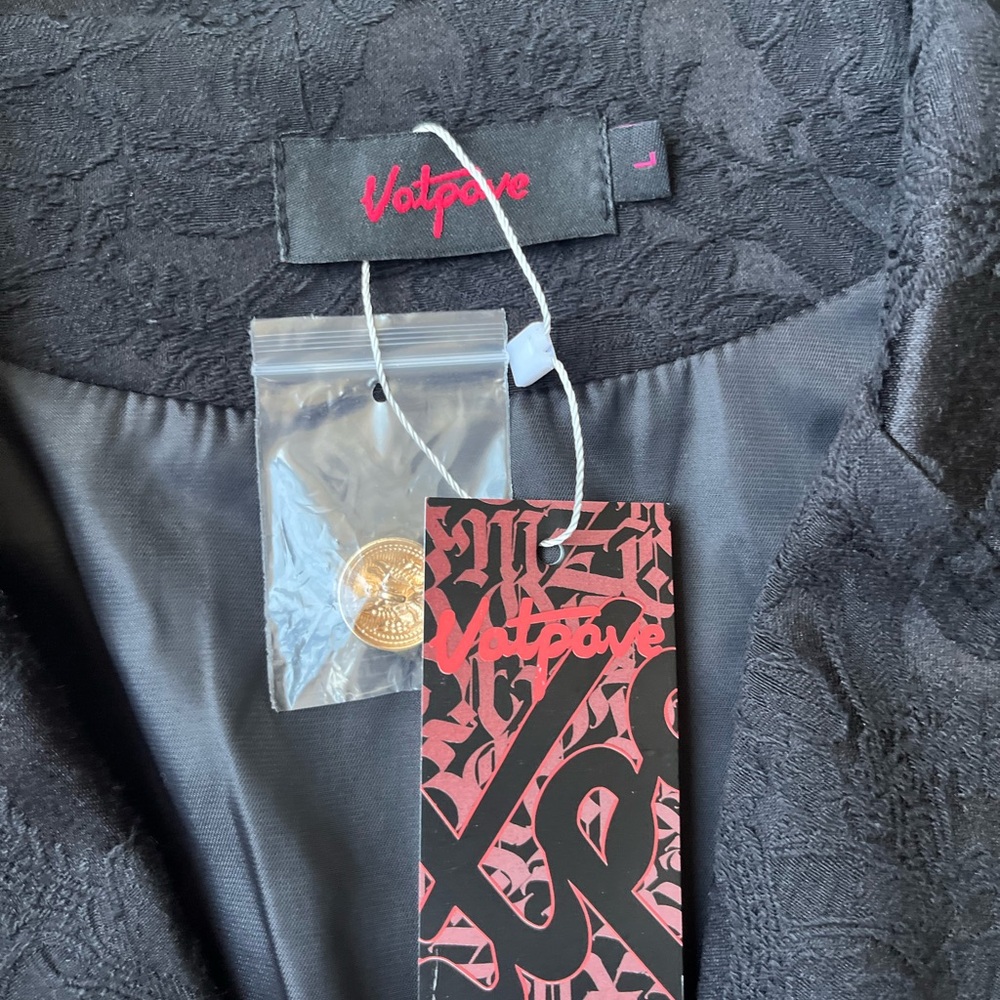 Black Victorian Sleeveless Vest size Large NWT Formal - Picture 2 of 6
